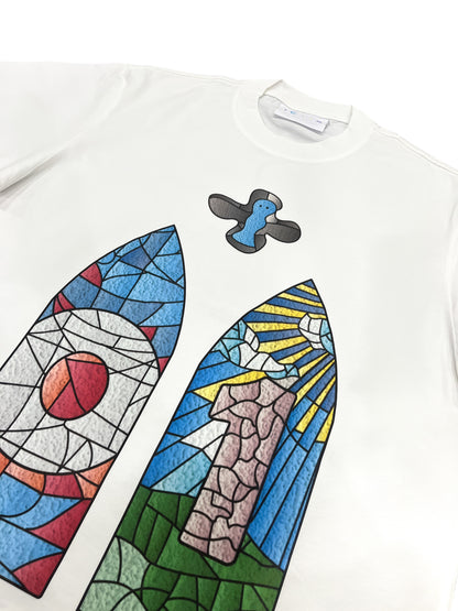 Oddly Shattered White Tee
